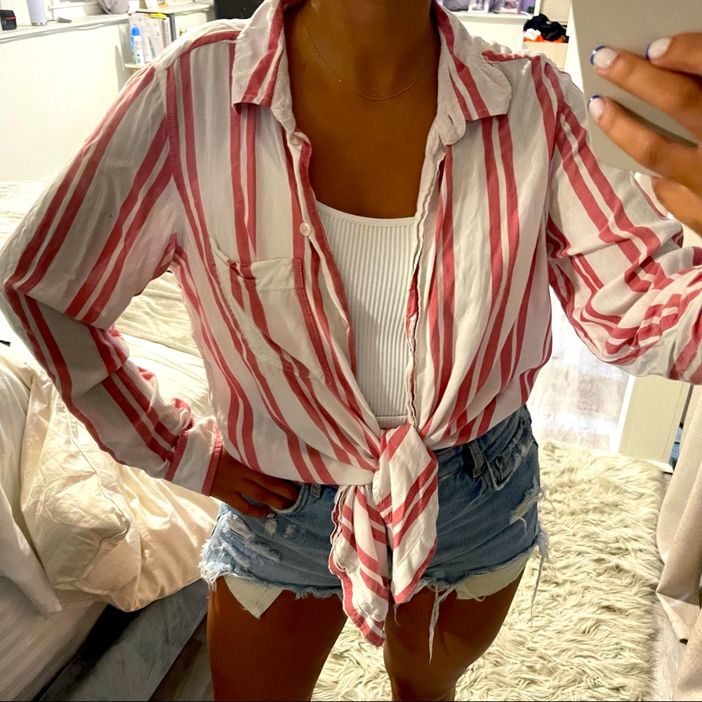 American Eagle Button Down Oversized Top - image 1